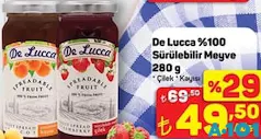 DE LUCCA %100 SÜRÜLEBİLİR MEYVE 280 G fiyat ve kampanya bilgisi